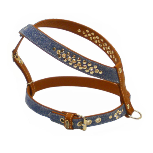 Geschirre (Jeans
mit Nieten und Steinen) für Hunde in Düsseldorf kaufen | Chic für alle Felle