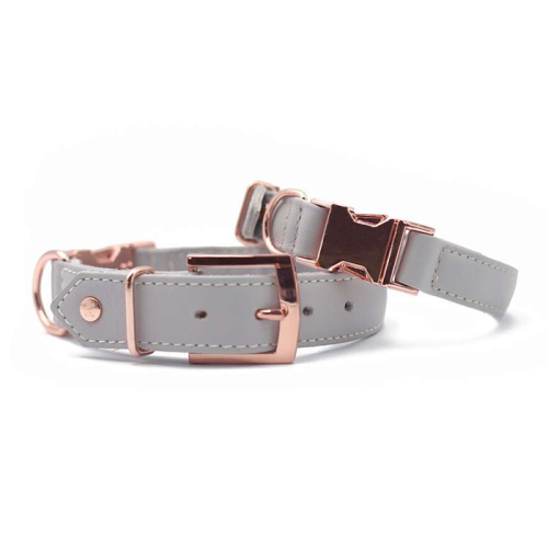 Halsbänder (Grau-Rose
mit Klickverschluß) für Hunde in Düsseldorf kaufen | Chic für alle Felle