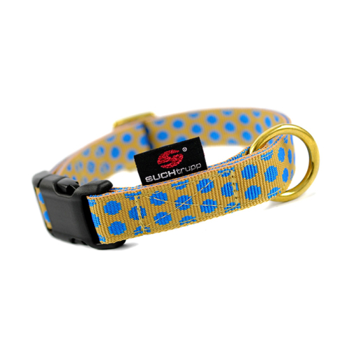 Gurthalsbänder / -leinen (Beige-Blau Punkte
Gurthalsband) für Hunde in Düsseldorf kaufen | Chic für alle Felle