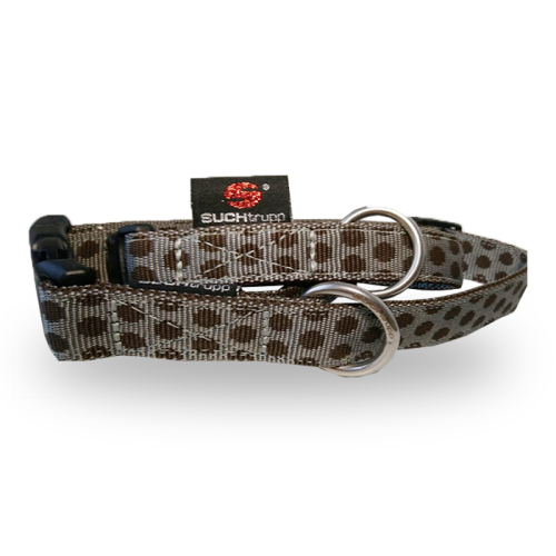 Gurthalsbänder / -leinen (Braun-Grau Punkte
Gurthalsband) für Hunde in Düsseldorf kaufen | Chic für alle Felle